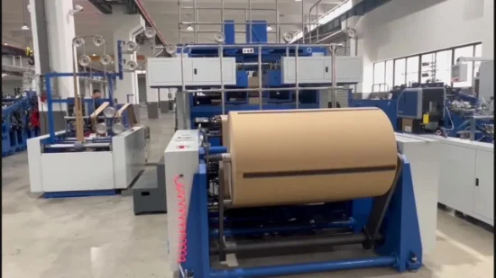 Maker Folder Flat Bottom Food Kraft Shopping Paper Bag Making Machine mit Griff in Linie